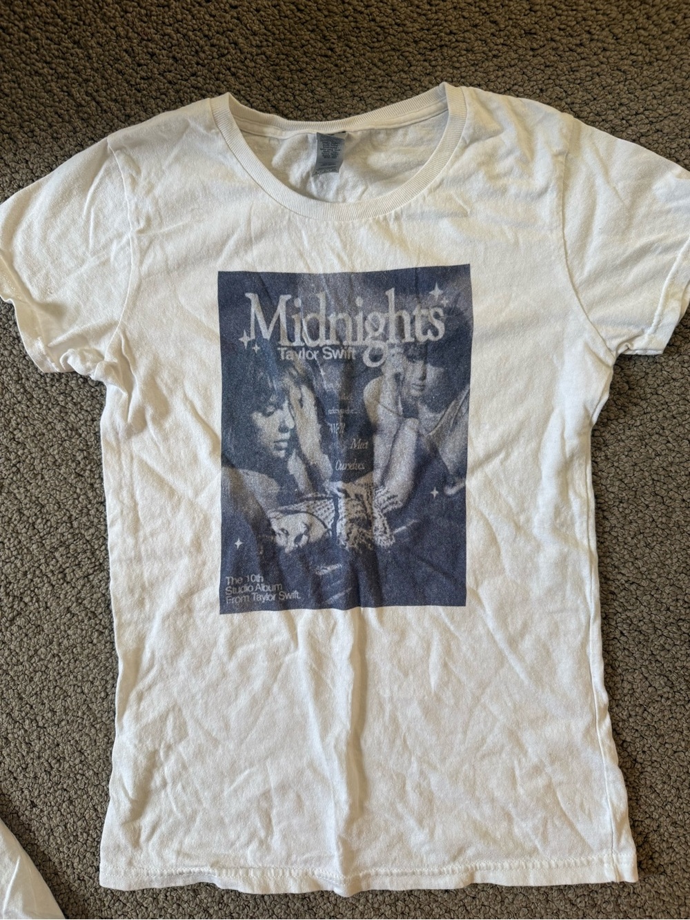 Taylor Swift White Midnights Navy Photo Graphic Tee